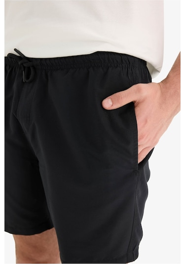 DeFacto Regular Fit File Astarlı Diz Üstü Deniz Şortu E4736AX25HSBK27