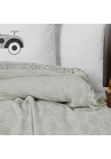 Kanz Bebek Waffle Müslin Nakışlı Pike Knz-021 Bubble Yeşil Bubble Yeşil