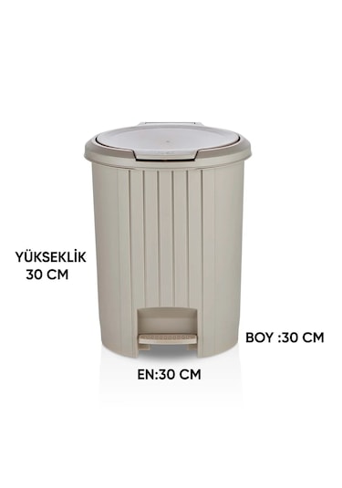 Basmalı & Pedallı Çöp Kovası Kahvrengi