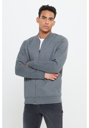 AC&Co / Altınyıldız Classics Erkek Antrasıt Melanj Standart Fit Normal Kesim İçi Polarlı Kolej Yaka Pamuklu Sweatshirt Ceket Antrasit Melanj AC&Co / Altınyıldız Classics Erkek Antrasıt Melanj Standart Fit Normal Kesim İçi Polarlı Kolej Yaka Pamuklu Sweatshirt Ceket Antrasit Melanj