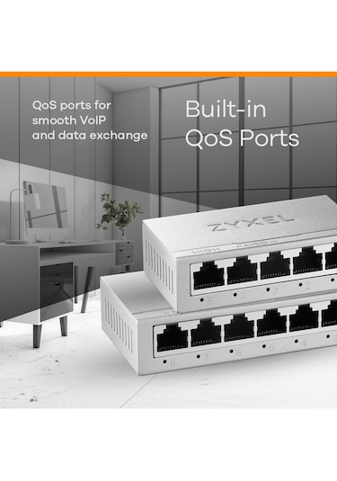 Zyxel Gs-108b V5 8 Port 10/100/1000 Swıtch Metal Kasa Yeni Nesil