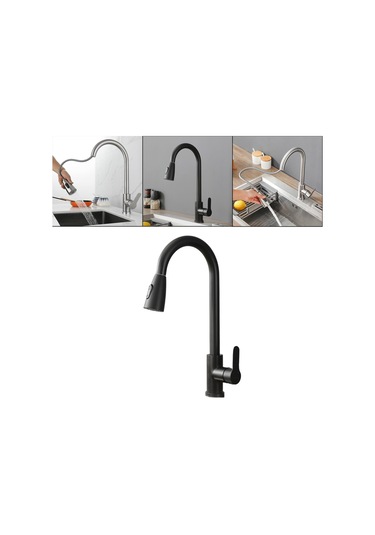 Homyl Paslanmaz Çelik Mutfak Bataryası İki Fonksiyonlu Siyah