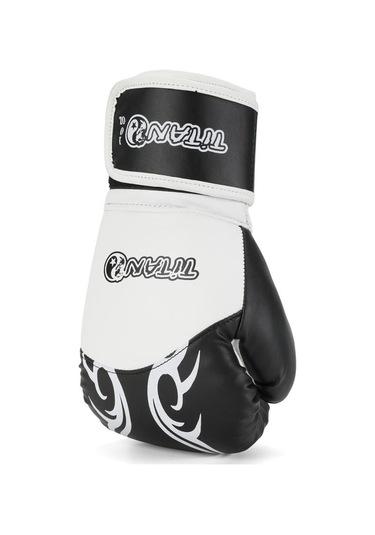 Titan Sport Siyah Beyaz İşlemeli Model-2 Boks Eldiveni Çok Renkli