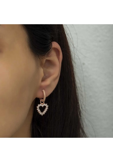 Himarry Gümüş Halka Kalp Küpe