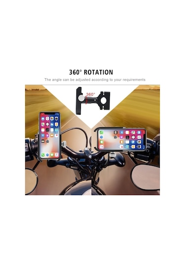 Sones Motosiklet Alüminyum Alaşımlı Basınçlı Döküm Cep Telefonu Tutucu Braketi, Gidon Versiyonu Siyah