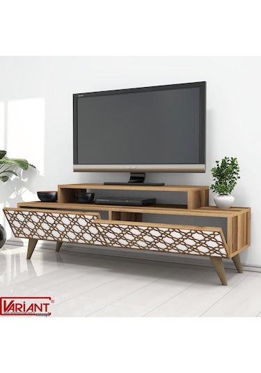 Variant City Tv Ünitesi Tv Sehpası Ceviz-Beyaz