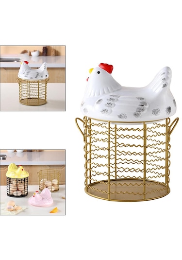 Suntek Vintage Tel Sepet Kulplu Yumurta Çiftlik Tarzı Depolama Stil 5 Diğer