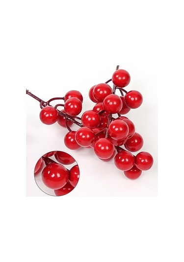 Pazly 500 Adet Kırmızı Dut Noel Dekorasyon Seti, Dıy Aile Noel Partisi Süsler, Oturma Odası Ve Masa Üstü Dekorasyon 100pcs