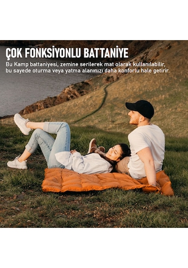 Haegs Kamp Battaniyesi - Dış Mekan Hafif Kompakt Seyahat Yorganı Kamp Yürüyüş Outdoor Şal, Battaniye 175-135 Cm Gri