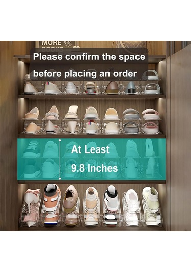 Suofeng Şeffaf Ayarlanabilir Ayakkabı Rafı - Giyim Dolabı Alanını Maksimize Eden Organizatör 1 Adet ŞEFFAF