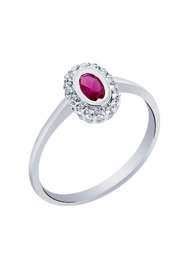 Diamond Line - Gülaylar - Altın 14 Ayar Trend Renkli Taşlı Yüzük