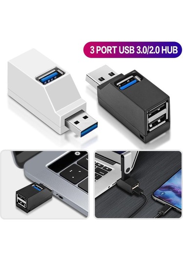 Fonken 3 Port Usb 3.0 Hub Genişletici Pc Dizüstü Bilgisayarlar İçin Usb 2.0 Splitter 3 Yollu Şarj Cih Otg U Disk USB Aks. 56464029