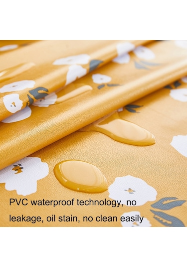 Kırsal Çiftlik Pvc Kağıt Su Geçirmez Yağ Yıkama Masaüstü Masa Örtüsü, Boyut: 140x140cm Çiçek Dili Beyaz