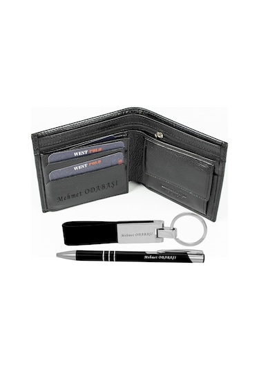 Westpolol Hakiki Deri Isme Özel Erkek Cüzdan