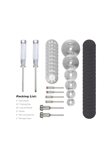 Yifomall 44 Parça Mini Daire Testere Seti - Metal, Cam Ve Seramik Kesme İçin Çok Amaçlı Elektrikli Alet Aksesuarları