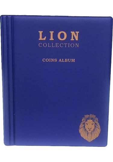 Lion Marka Madeni Para Albümü 10 Sayfa - 120 Cepli Mavi