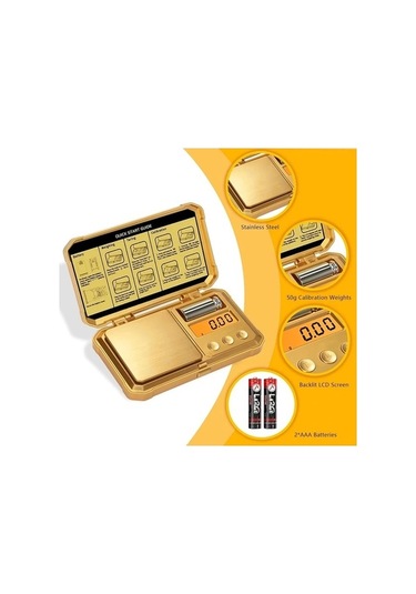 Fastbuy Altın P1834 Yüksek Hassasiyetli 200g 0.01g Mini Dijital Cep Tartısı Mutfak Takı Ölçümü Altın