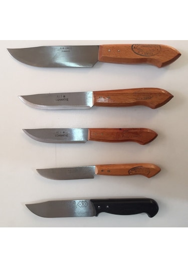 Mutfak Bıçak Seti (5 Parça) -4 Adet Ali Umuş ve 1 Adet Üzüm Bıçak Kahverengi