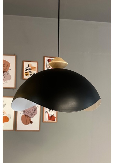 Luna Siyah Tekli Avize Q Kafa Başlık Sarkıt Lamba Restoran Salon Aydınlatma Siyah
