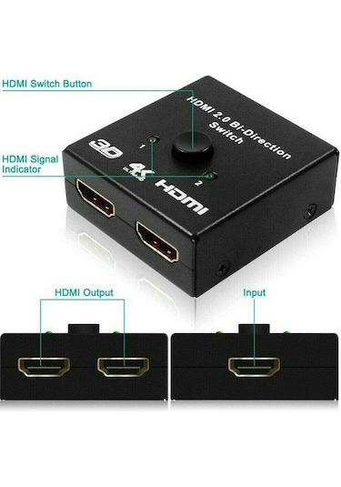Maxgo MG-2162 2 Port Çift Yönlü 4K HDMI Çoklayıcı Splitter Switch Çoğaltıcı