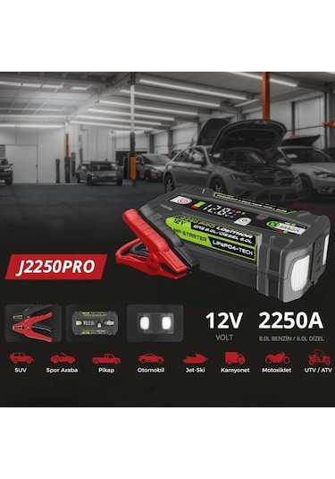 Lokithor J2250pro 12v 2250amp Lifepo4 Akıllı Akü + + Led Lamba