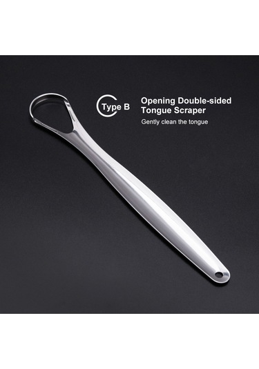 Vkemall Paslanmaz Çelik Dil Kazıyıcı 2 Li Paket, Ergonomik Tasarım, Ağız Hijyeni İçin Dayanıklı Ve Yeniden Kullanılabilir
