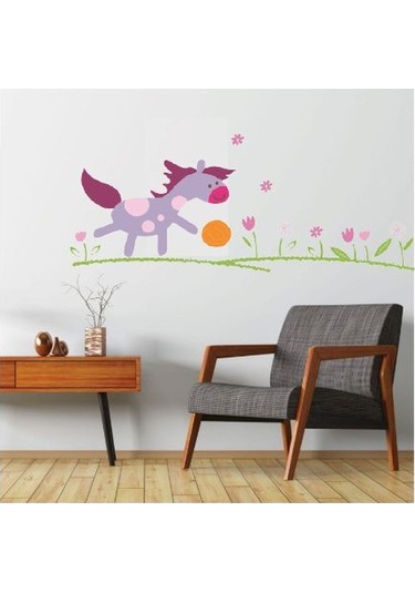 Duvar Süsü Sticker 2 Adet Küçük At Desenli Pvc 70x50x0,5cm