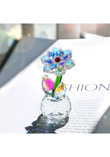 Shineyee Renkli Kristal Ayçiçeği Dekorasyonu - K9 Kristal El İşi, Özel Gün Hediyesi