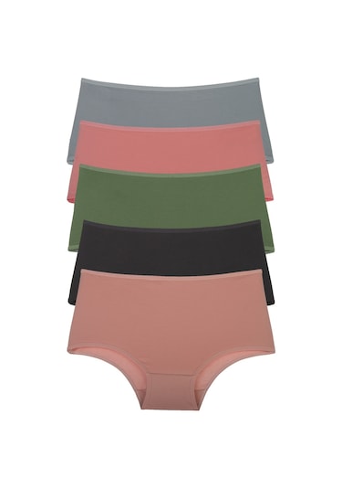 Nicoletta Yüksek Bel Kadın Külot 5'li Yeşil