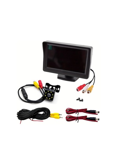 Xuweiwei Chıcoque 1 10.92 Cm 8led Xfk 4.3 İnç Lcd Ekran Ve Arka Kamera Net Gece Görüşü Pickup Suv Sedan Rv İçin Evrensel Geri Görüş Kiti