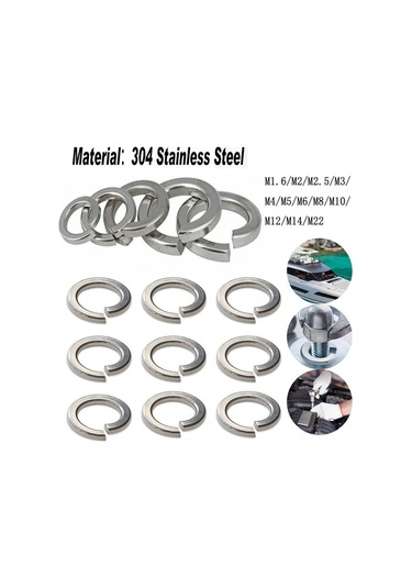 5-100pcs 304 Paslanmaz Çelik Metrik Bölünmüş Yaylı Kilit Yıkama Boyutu M1.6-m22 M5