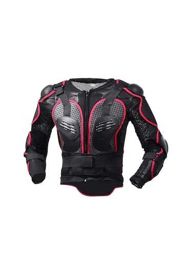 Cbtx Global Ghost Racing F060 Motosiklet  Binme Koruyucu Dişli Göğüs Dirsek Pedi Düşme Koruma Zırh Elbisesi 3XL Kırmızı - Siyah