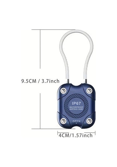 Elmpaly Askeri Yeşil Tel Kablolu Airtag Kılıfı Güvenli Kilitli Anahtarlık Çanta Araç