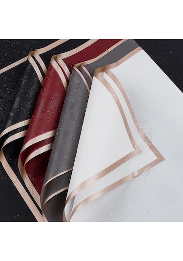 Çiçek Ambalaj Kağıdı - Gri - Altın Kenarlı - Mat Opp 58x58 Cm - 5