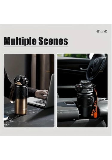 Maxaccess Tkk 316 Paslanmaz Çelik Altın Renk 900ml Vakum Termos Sızdırmaz Sıcak Soğuk Saklar Kamp Spor Seyahat