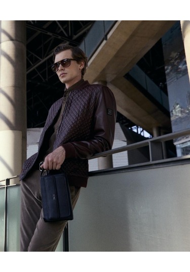 Regular Fit Baklava Desenli Erkek Mont Kahve 4527 Kahverengi