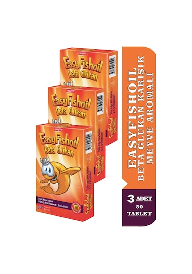Easyfishoil Beta Glukan Karışık Meyve Aromalı 3 x 30 Jel Tablet
