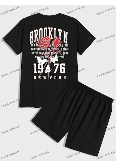 Tarzsokak Alt/üst T-shirt Ve Şort Takımı Kod Alt174 Siyah