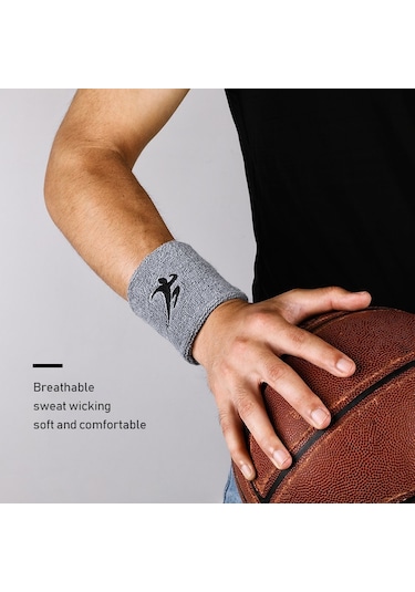 Bir Boyut-1pcs Spor Ter Emici Bileklik Bilek Brace Wrap Destek Bandı Basketbol Tenis Bisiklet Spor Nefes Alabilen Bilek Koruyucu-3 Çok Renkli