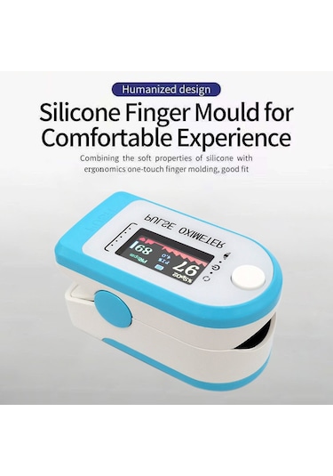 Vkemall Pulse Oksimetre Parmak Ucu Klipsi P-ulse O-ximetre Tft Renkli Ekran Mini Spo2 Monitörü Oksijen D Mavi
