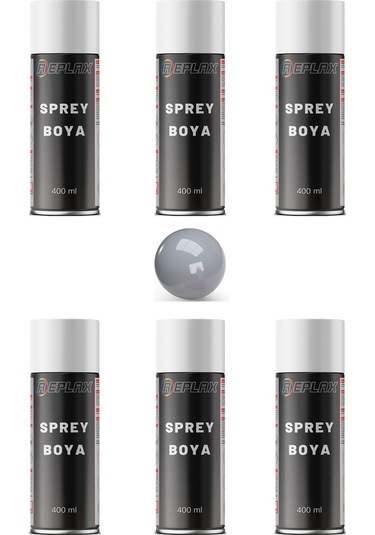 6 Adet Ral 7040 Beton Gri Sprey Boya 400 Ml.