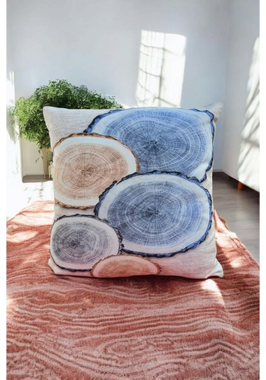 Modern Tarz Dijital Baskılı 4 Lü Dekoratif Kırlent Kılıfı Seti 43x43 Cm Şık Ve Renkli Tasarımlar Deniz Mavisi