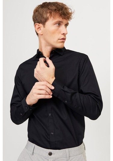 Jack & Jones Slim Fit Erkek Gömlek Siyah