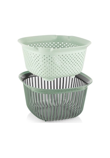 Qlüx İdeas Liny Süzgeçli Kase Yeşil 25cm 4000ml Çok Renkli