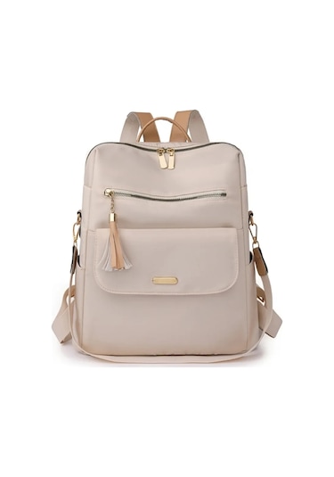 Ranyeek Kadınlar İçin Su Geçirmez Çanta - Oxford Kumaş, Çok Bölmeli, Seyahat-iş-okul Kullanıma Uygun Gri Renk Sırt Çantası Çok Renkli