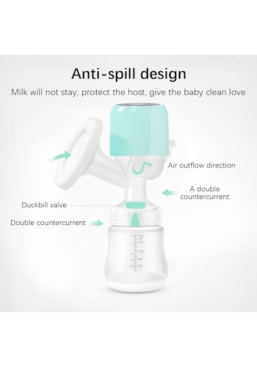 Vkemall Portatif Elektrikli Göğüs Pompası - 9 Kademeli Emiş Gücü, Led Ekranlı, Pp Malzeme