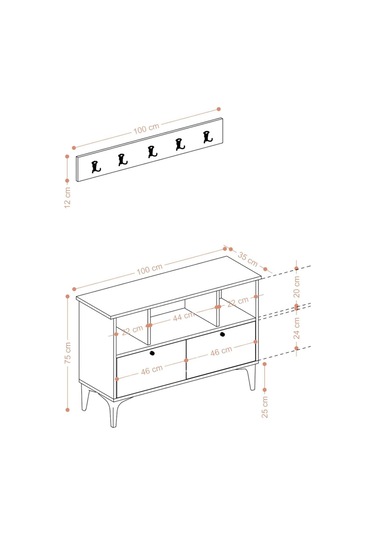 Decormet Elena Ayakkabılık Dec0099 Çok Renkli