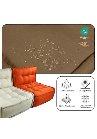 Xpermate Zen Sırtlı Minder İskandinav Tarzı Minder 80x60 Kahveren