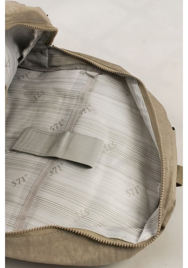 571 Krinkıl / Klinkır Su Geçirmez Hafif Çok Gözlü Spor, Seyahat, Okul, Laptop Sırt Çantası Bej 1g Bej