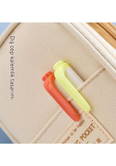 Şirin Ve Geniş Kapasiteli Okul Kalem Kutusu, Maskot Desenli Çocuklar İçin Kalemlik Pembe